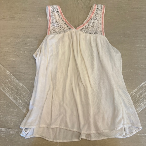 Xhilaration Cream Relaxed Smocked Tank Top - Picture 4 of 6